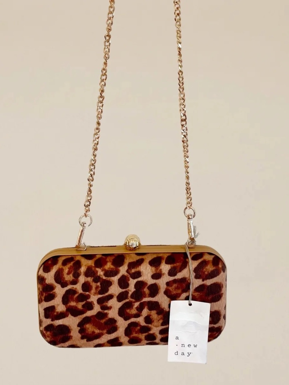 A New Day Leopard Minaudiere Clutch Crossbody Bag, NWT - Picture 2 of 9
